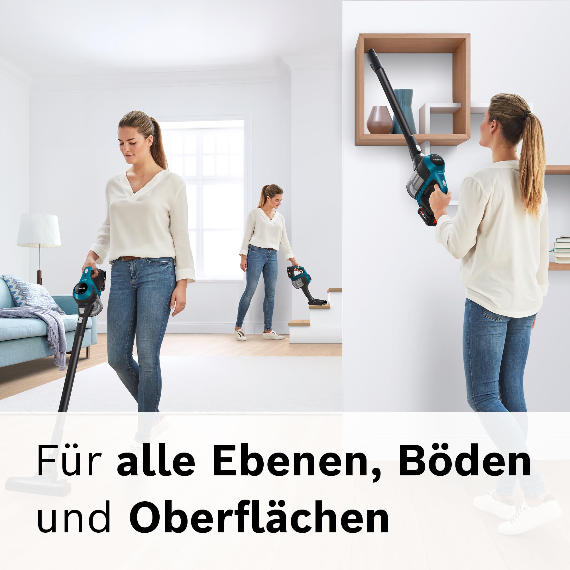 Bosch Akku-Staubsauger Unlimited 6 BKS6111P, kabelloser Handstaubsauger, beutellos, leicht, Hygiene-Filter, 10 Jahre Motorgarantie, hohe Saugleistung, Lange Laufzeit, alle Bodenarten, blau 7