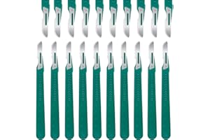 JIAYUYUARPY 10 PCS Disposable Scalpel,Dermaplaning Tool, 10 Scalpels Surgical Blades for Lab Students, Cutting, Carving, Repa
