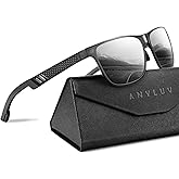ANYLUV Polarized Sunglasses for Men Rectangular Classic Al-Mg Metal Frame Sun Glasses Mens Sunglasses with UV Protection