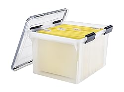 IRIS USA File Box WeatherPro File Organizer Plastic