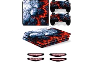 OIOKEW Decal Skin for Ps4 Pro, Whole Body Vinyl Sticker Cover for PlayStation 4 Pro Console and Controller (Include 4pcs Light Bar Stickers) (PS4 Pro, Magma)