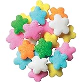 Spring Flower Confetti Sprinkles Mix for Baking, Teal, Pink, Yellow 19.5 oz | Multicolored round shaped, handheld shaker bottle, batter mix-in, frosting topper, edible, food-grade, for baking supplies