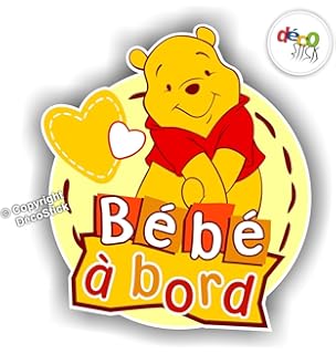 Stickers Bebe A Bord Winnie Et Porcinet