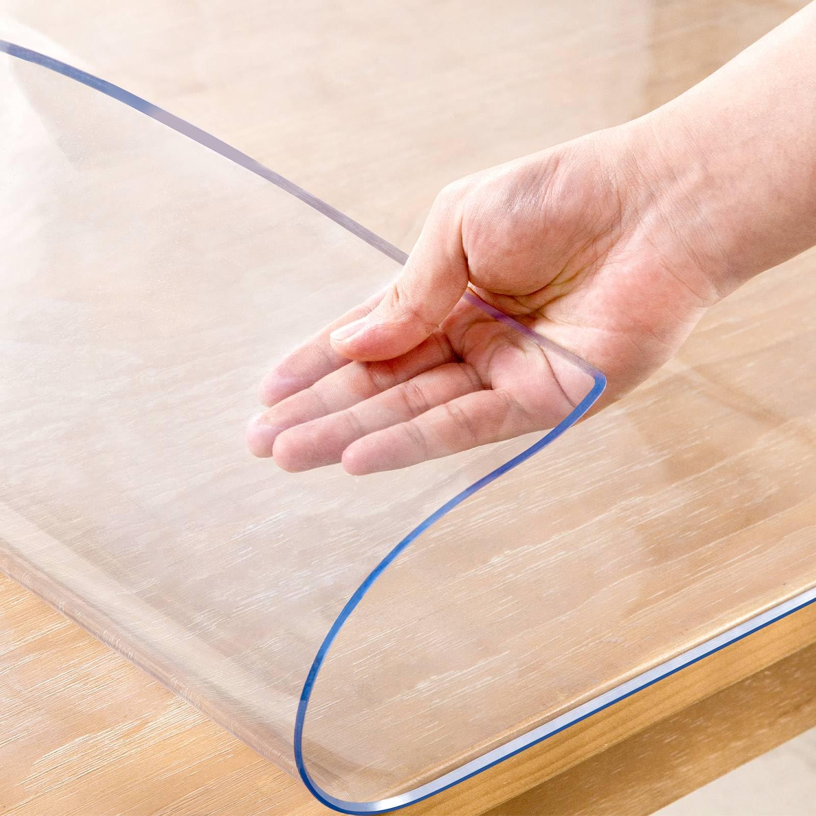 Photo 1 of Eisdroma 16 x 28 Inch Clear Table Cover Protector, 2mm Thick Clear Desk Mat, Plastic Table Cover, Vinyl Table Protector, Desk Mats on Top of Desks