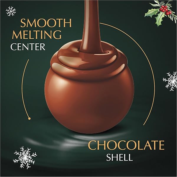 LINDT LINDOR HOLIDAY ASSORTED CHOCOLATE CANDY TRUFFLES WITH SMOOTH, MELTING TRUFFLE CENTER, 15.2 OZ. BAG