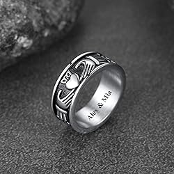 FaithHeart Womens Silver Claddagh Statement Love