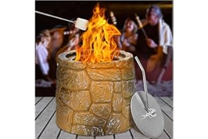 PECROL Concrete Tabletop Fire Pit Bowl Min Portable Table Top Firepit Indoor and Outdoor, Smokeless Fireplace Smores Maker Fire Pits for Patio, Home Decor, Housewarming, Gifts for Women/Men