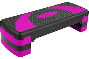 BalanceFrom Aerobic Step Platform Trainer with Adjustable 3-Level Risers, 400 Pound Weight Capacity – Non-Slip Exercise Stepper for Cardio, Strength, and Fitness Workouts at Home or Gym