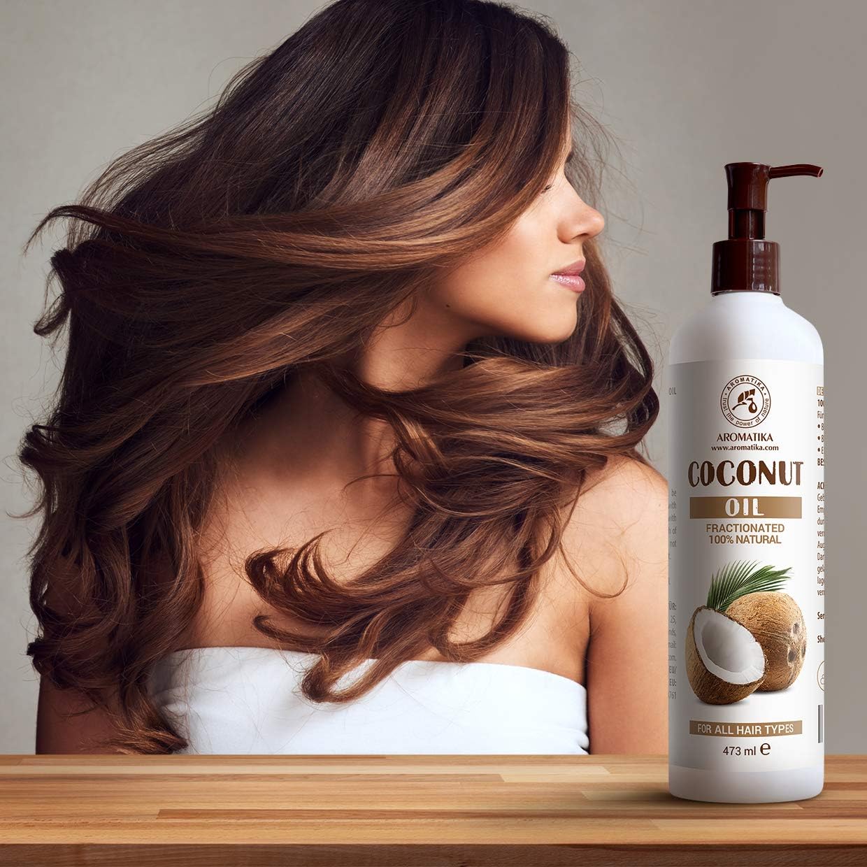 Fractionated Coconut Oil 480ml, 100% Pure & Natural Coconut Oils, Base Oil, Odorless, Intensive Hair Treatment for Hair - Image 4