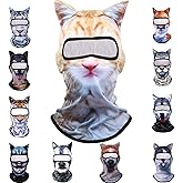 1pc 3D Animal Balaclava Face Mask Cat Full Face Mask with Ears for Music Festivals Raves Ski Halloween Party