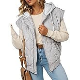 EVALESS Puffer Vest Women Cropped Hooded Zip Up Quilted Sleeveless Jackets 2025 Fall Lightweight Coat with Pockets