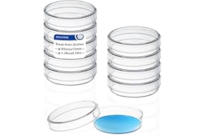 CryoKING 10 Pack 60 x 15 mm Plastic Petri Dishes with Lids, Deep Clean, Sterile Petri Plates, Sterile Petri Dish for Plants, 