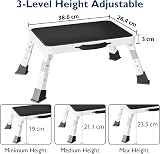 BONTEC 3 Level Adjustable Folding Step Stool White Anti Slip 150kg view 3