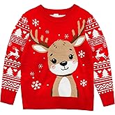 Toddler Girls Ugly Christmas Sweater Funny Xmas Outfits Kids Reindeer Knit Pullover Holiday Sweatshirt Tops 2-7 Years