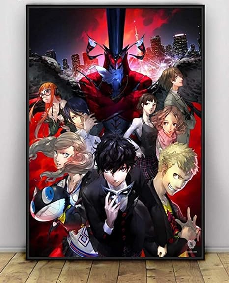 Amazon Co Jp Mkan ポスターやプリント ペルソナ5日本アニメキャンバス絵画壁アート画像 家の装飾フレームレス40cmx60cm ホーム キッチン
