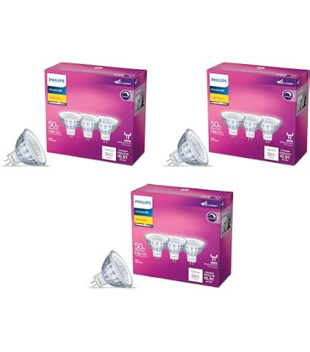 Amazon.com: Philips 433623 7W High Output LED MR16 3000K 25-Degree