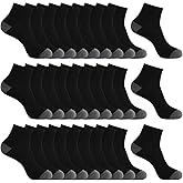 EverKnits 30 Pairs Ankle Socks For Men - Lightweight Mens Socks Size 9-12 Thin Casual Quarter Bulk Socks