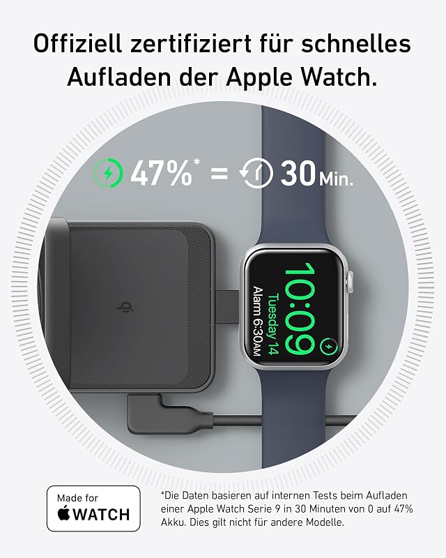 MagGo 3-in-1 Ladestation Qi2 15W mit Apple Watch Ladegerät