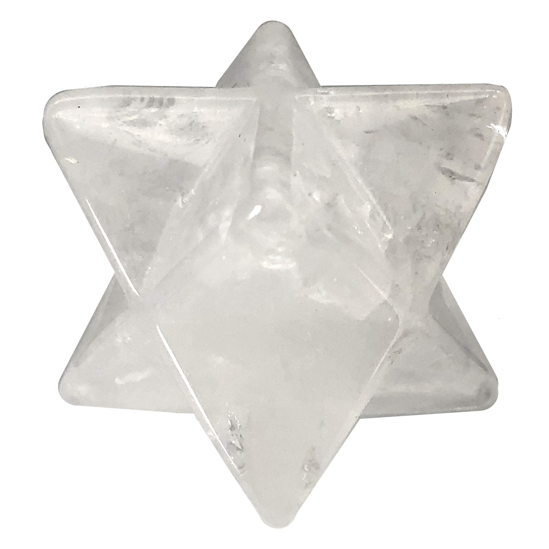 Fekuar Rock Quartz Crystal Merkaba Star for Healing Reiki Spiritual Divine Therapy Energy, Pocket Stone Eight-Pointed Stars 1"(25mm)