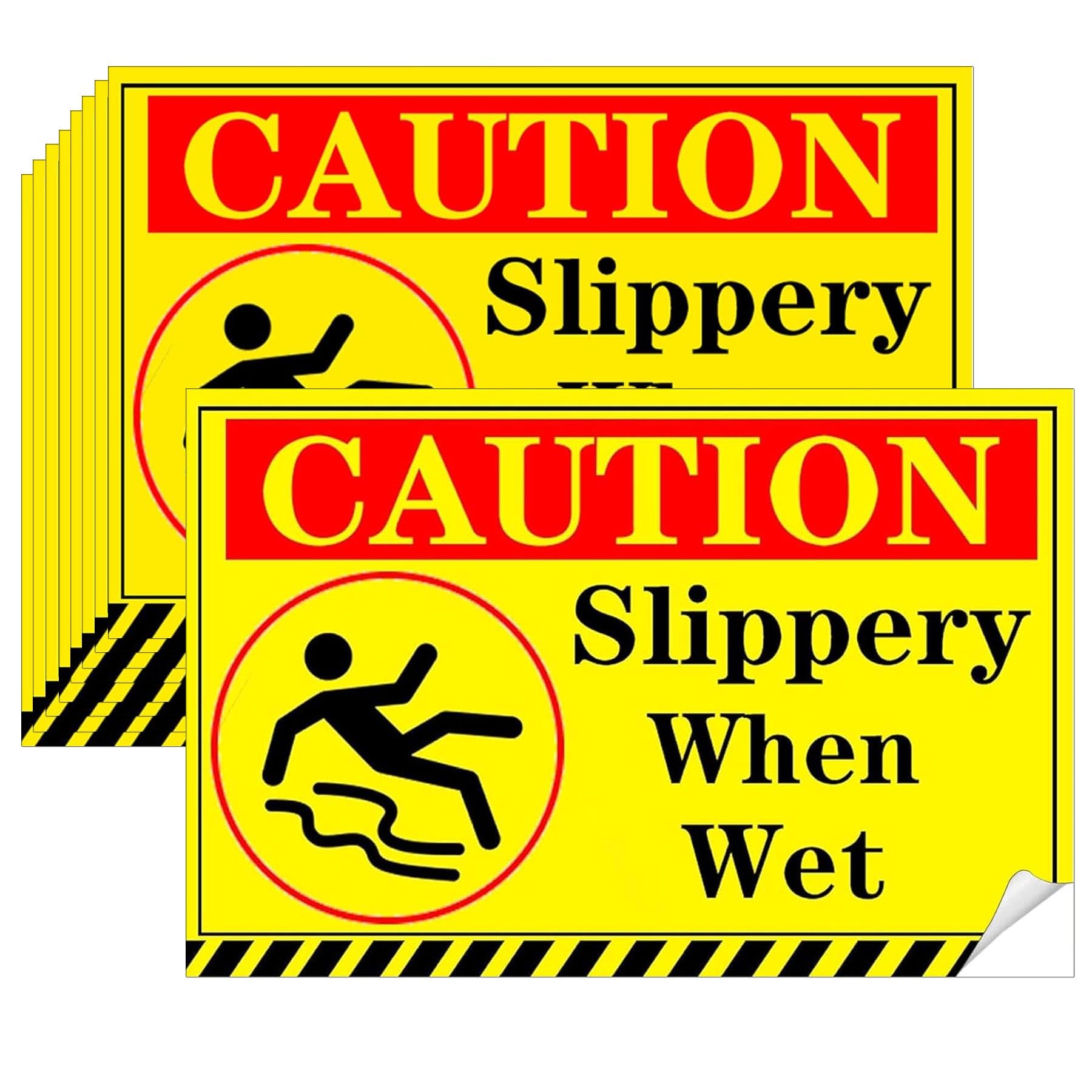 Caution Floor Slippery When Wet Sign Decals 5 x 8 Inch Vinyl Slippery Floor Warning Stickers Slippery Wet Floor Signs Slippery Floor Warning Signs 5 Pcs Caution Wet Floor Mind The Step Sign
