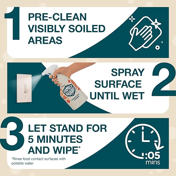 FAMILYGUARD BRAND DISINFECTANT SPRAY TRIGGER & MULTI SURFACE CLEANER, ANTIBACTERIAL SPRAY, EXPERTLY FORMULATED FOR USE IN HOMES WITH CHILDREN & PETS, CITRUS SCENT, 32 OZ (PACK OF 1)