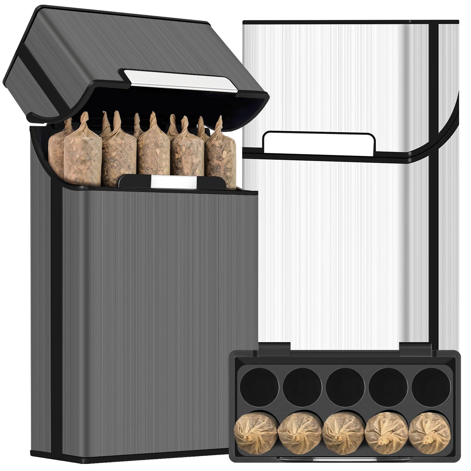 Photo 1 of (2 Pack) King Size Pre-roll Cone Holder Case, 10-Hole Cigarette Case for Regular or King Size Cigarettes, 10 Capacity Container Storage Box for Smoke, Smoking Accessories for Pre Rolled Rolling Paper