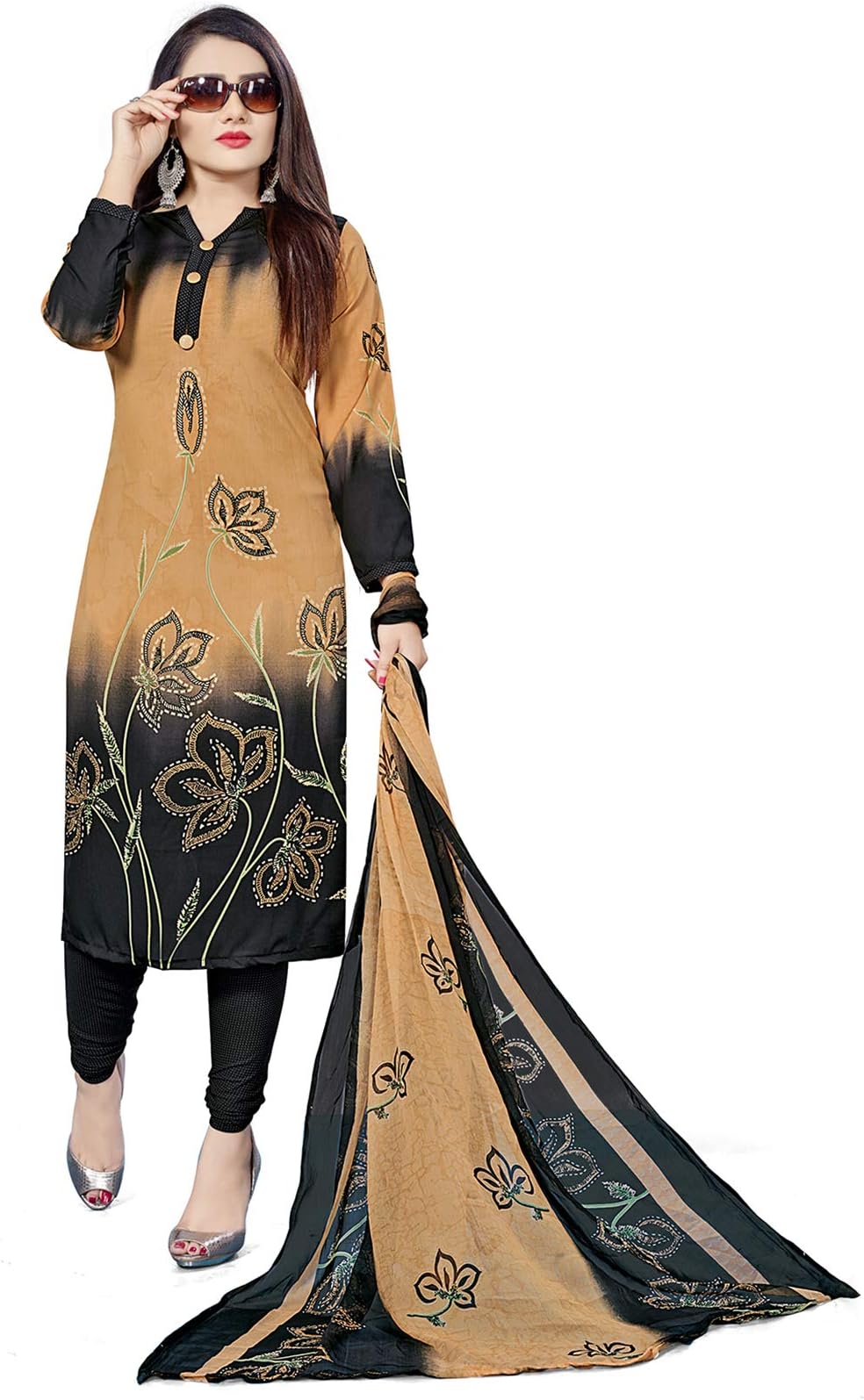 Giftsnfriends Women's Crepe/Synthetic Patiala Dress Material GSRENUKAWEDM6106