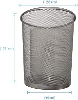 DIVCHI Round Trash Can Bin 1 Pack Silver Non-Slip Mesh Waste Paper Bin 27cm view 7