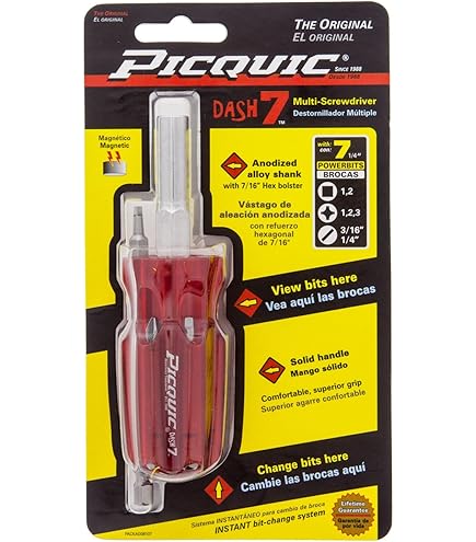 Picquic 45003 Multique Multi-Bit Screwdriver with Seven Bits