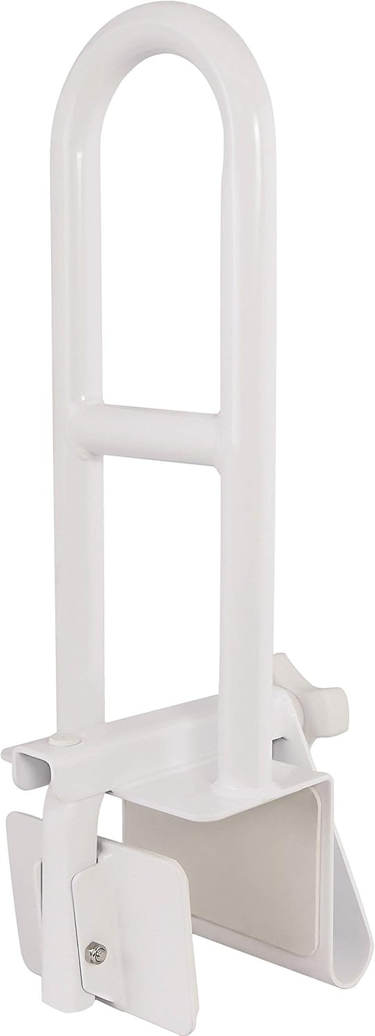 Vaunn Medical Bathtub Safety Rail Grab Bar and Shower Chair with Arms and Back Bundle: Health & Personal Care