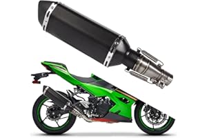 MOTOR-MH Motorcycle Slip on Exhaust Muffler Baffle with Mid-pipe Compatible With Kawasaki ninja 250 300 Z300 Z250 2008-2017 Matt Black