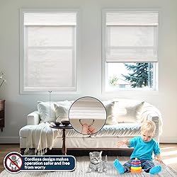 Pasoun Cordless Roman Shades for Windows, Window