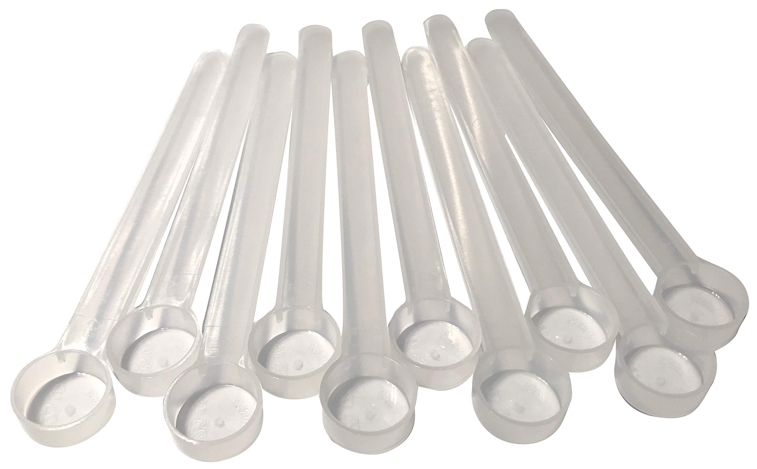 Scoops for Measuring Coffee, Grains, Protein, Spices and Other Dry Goods [Many Different Sizes] (10, 2.5 cc | 1/2 Teaspoon | 2.5 mL)