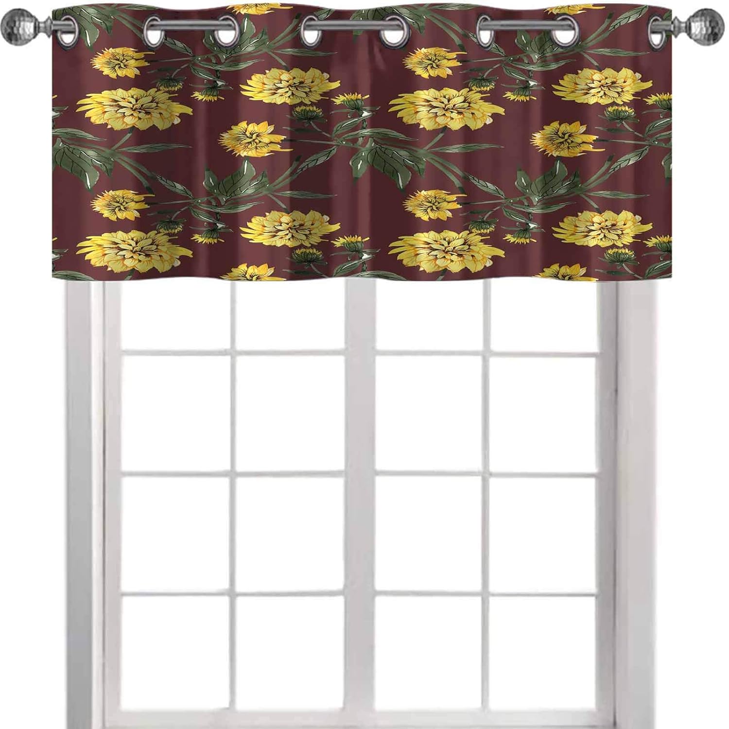 YUAZHOQI Cortina oscurecedora de habitación con diseño de flores