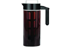 Willow & Everett Cold Brew Coffee & Iced-Tea Maker Pitcher, 1.3 L Glass Dispenser Metal & Plastic Lid Mesh Filter Iced Coffee & Sun Tea Brewing System