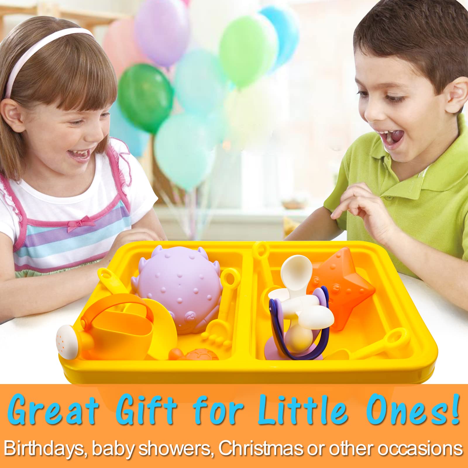 SOWOW Sand and Water Table for Toddlers 3in1 Indoor & Outdoor Sensory Bin for Kids Portable Baby Table with Cover and Toddler Beach Toys