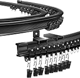 SEGNAYEN Flexible Bendable Ceiling Track Curtain Rail Black 2.5M/8FT