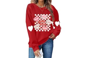Yimoya Valentines Day Sweatshirt Womens Cute Leopard Love Heart Valentines Shirt Gift Teacher Valentine Sweatshirt