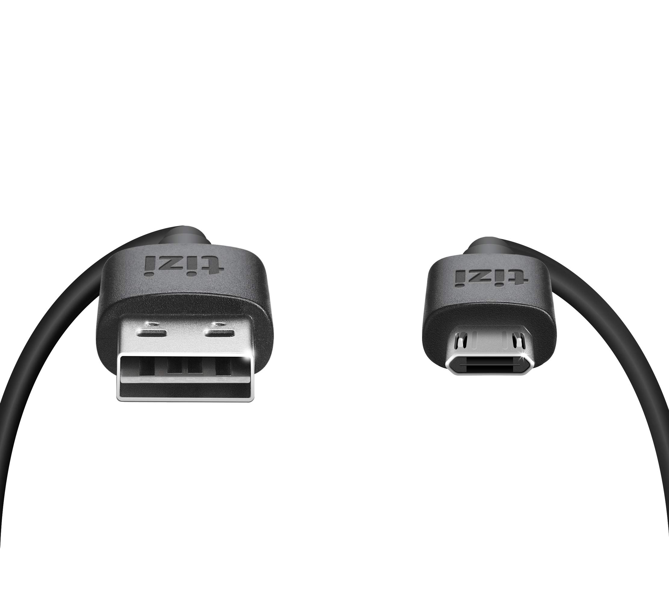 equinux NEW tizi flip - Micro USB (2m, black) Data and charging cable with double-sided reversible connectors. Both connectors are reversible. Cable with a dual-sided Micro USB connector.