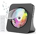 Gueray Portable CD Player, Bluetooth CD Kpop Player for Desktop with HiFi Sound Speaker, FM Radio CD Music Player for Home with Remote Control, Dust Cover, LED Screen, Support AUX/USB, Headphone Jack
