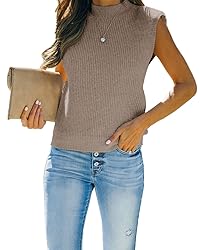 Amarmia Women's Mock Neck Knit Sweater Vest