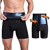 GENEMEN Sauna Short Pants for Men Workout Compression Sweat Shorts Tummy Control Shapewear High Waist