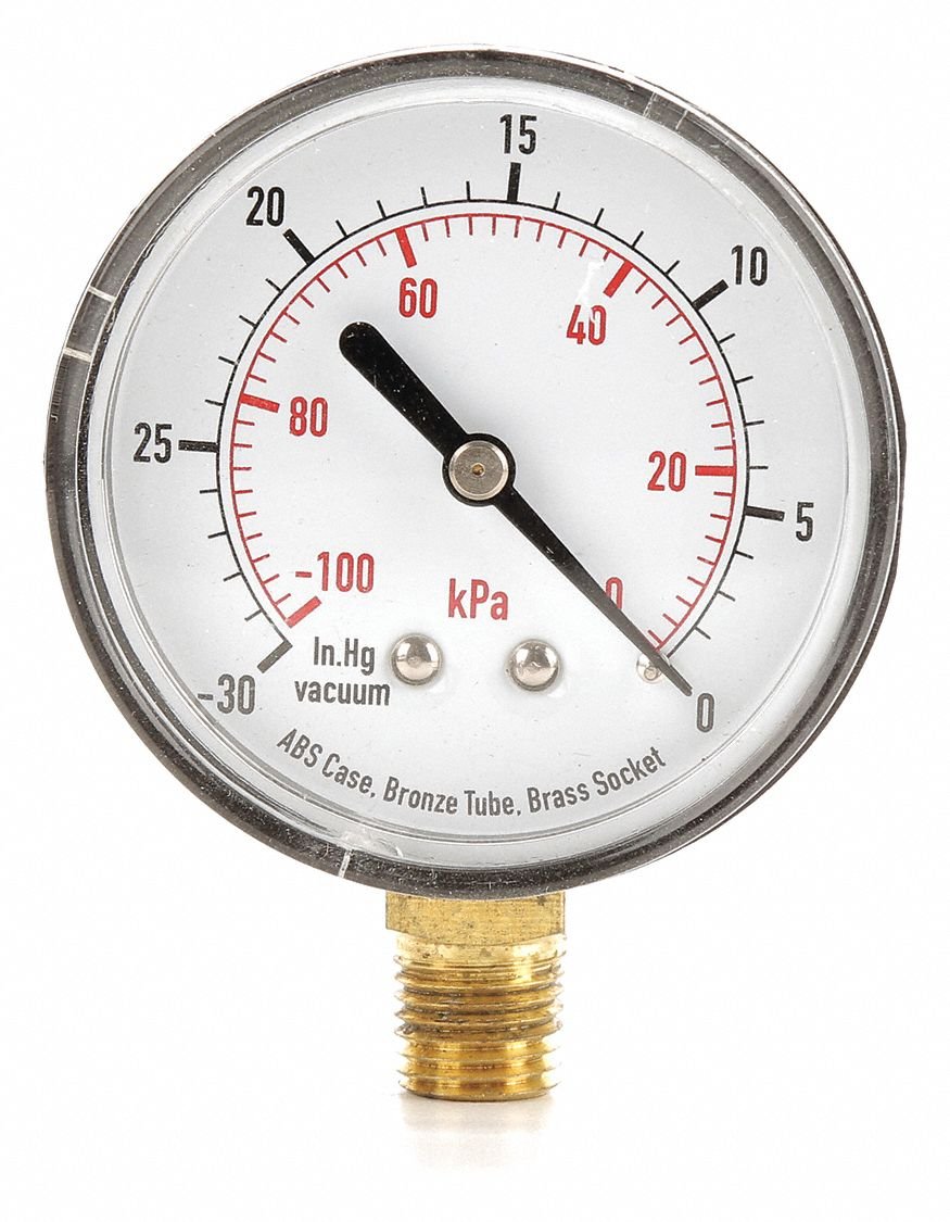 Vacuum Gauge, Test, 21/2 In Industrial & Scientific