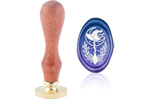 CRASPIRE Halloween Wax Seal Stamp Magic Broom Vintage Sealing Wax Stamps Oval 20×30mm Removable Brass Head Sealing Stamp with