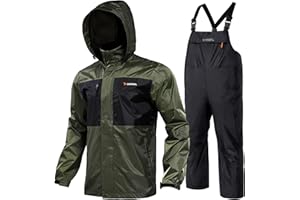Rodeel Waterproof Jacket and Overalls Set Waterproof Rain Jacket Bid Suit Ultimate Protection for Outdoor Adventures