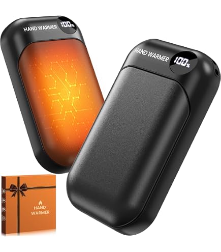 Lot de 2 chauffe-mains rechargeables, 6400 mAh, 3 réglages de chaleur, jusqu'à 13 heures, ultra fins et portables pour gants de poche, sports de plein air, essentiels d'hiver pour homme et femme Lot de 2 chauffe-mains rechargeables, 6400 mAh, 3 réglages de chaleur, jusqu'à 13 heures, ultra fins et portables pour gants de poche, sports de plein air, essentiels d'hiver pour homme et femme