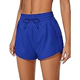 addigi Women's Running Shorts High Waisted Quick Dry Athletic Shorts Sports Workout Gym Track Drawstring Shorts with Pockets