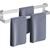 TNOMS Brushed Nickel Double Towel Bar,Towel Rack for Bathroom Stainless Steel Wall-Mounted Bathroom Hardware Accessories 32 Inch
