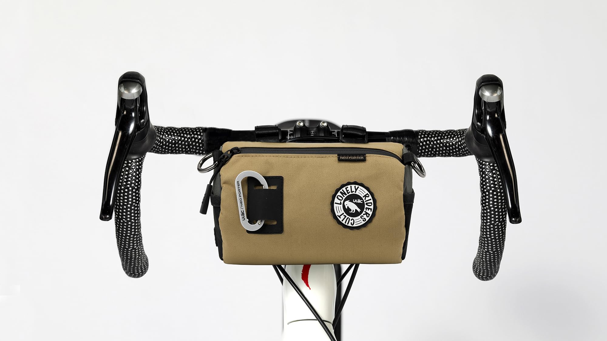 ULAC NEO Porter COURSIER Bicycle Handlebar Bag, Bike Front Feed Bag for Road Bike, Mountain Bike, Cycling Travel (Latte, 2.7L)