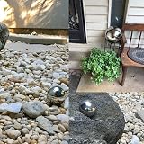 HomDSim 7pcs Gazing Globe Mirror Ball Set, Stainless Steel Garden Decor view 6